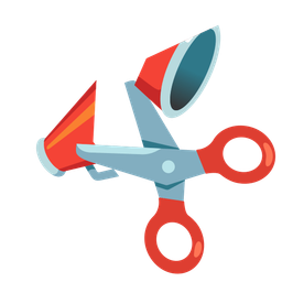 megaphone and scissors