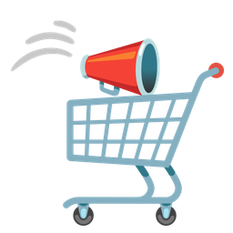 megaphone and shopping cart