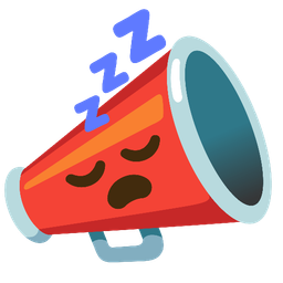 megaphone and sleeping face