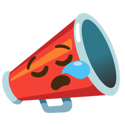 megaphone and sleepy face
