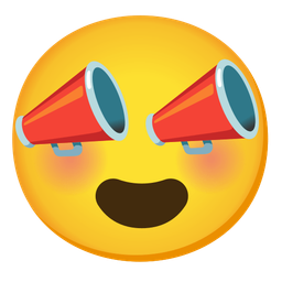 Megaphone and Smiling face with heart-eyes