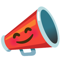 Megaphone and Smiling face with smiling eyes