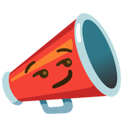 megaphone and smirking face