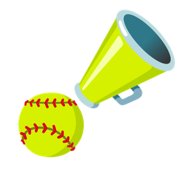 megaphone and softball