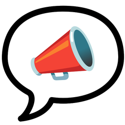 megaphone and speech balloon
