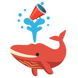 megaphone and spouting whale