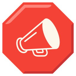 megaphone and stop sign