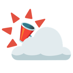 megaphone and sun behind cloud