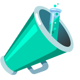 megaphone and test tube