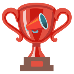 megaphone and trophy