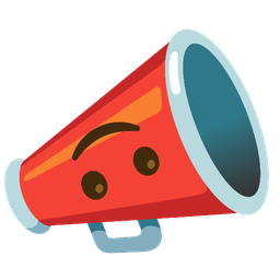 Megaphone and Upside-down face