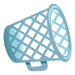 megaphone and wastebasket