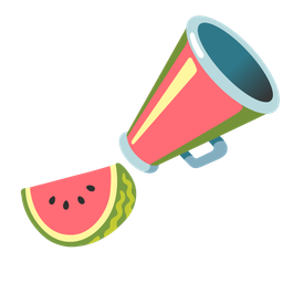 megaphone and watermelon