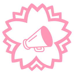 megaphone and white flower