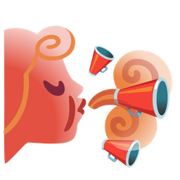 megaphone and wind face