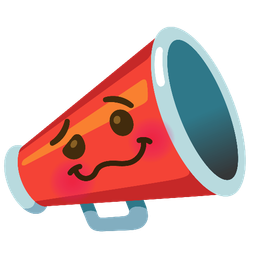 megaphone and woozy face