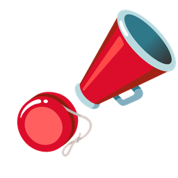 megaphone and yo-yo