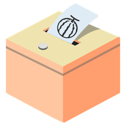 melon and ballot box with ballot