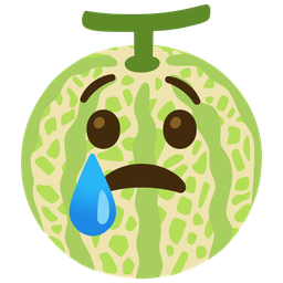 melon and crying face