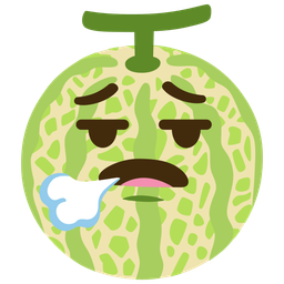 melon and face exhaling