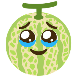 melon and face holding back tears