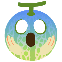 melon and face screaming in fear