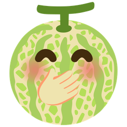 melon and face with hand over mouth