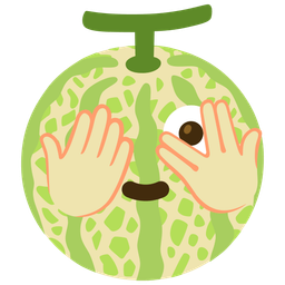 melon and face with peeking eye