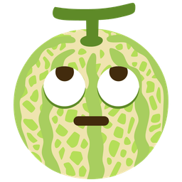 melon and face with rolling eyes