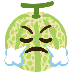 melon and face with steam from nose