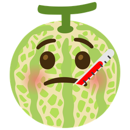 melon and face with thermometer