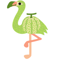 melon and flamingo