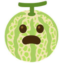 melon and frowning face with open mouth
