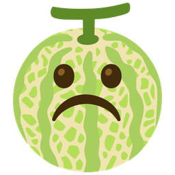 melon and frowning face