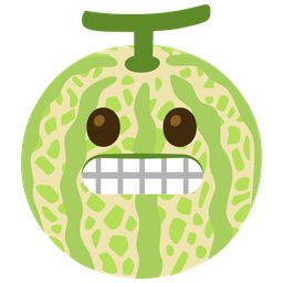 melon and grimacing face