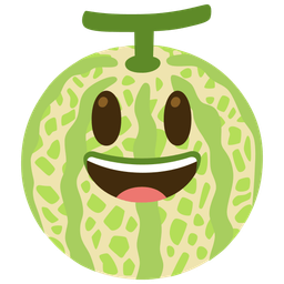 Melon and Grinning face with big eyes