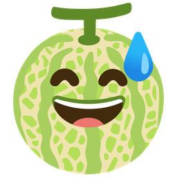 Melon and Grinning face with sweat
