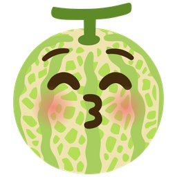 Melon and Kissing face with closed eyes