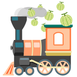 melon and locomotive