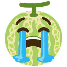 melon and loudly crying face