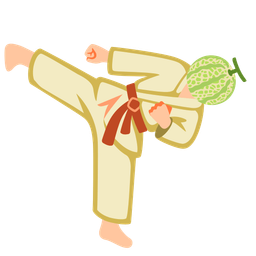 melon and martial arts uniform