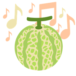 melon and musical notes