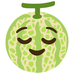melon and relieved face