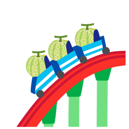 melon and roller coaster