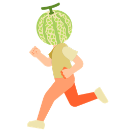 melon and running shoe