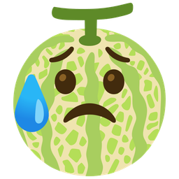 melon and sad but relieved face