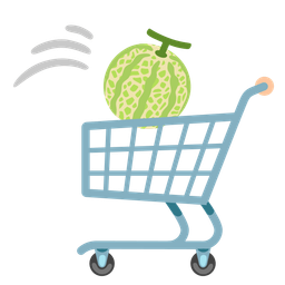 melon and shopping cart