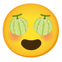 Melon and Smiling face with heart-eyes