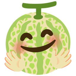 Melon and Smiling face with open hands