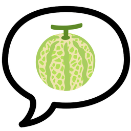 melon and speech balloon